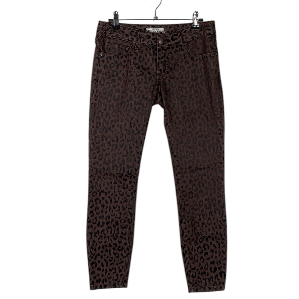 Free People leopard animal print jeans